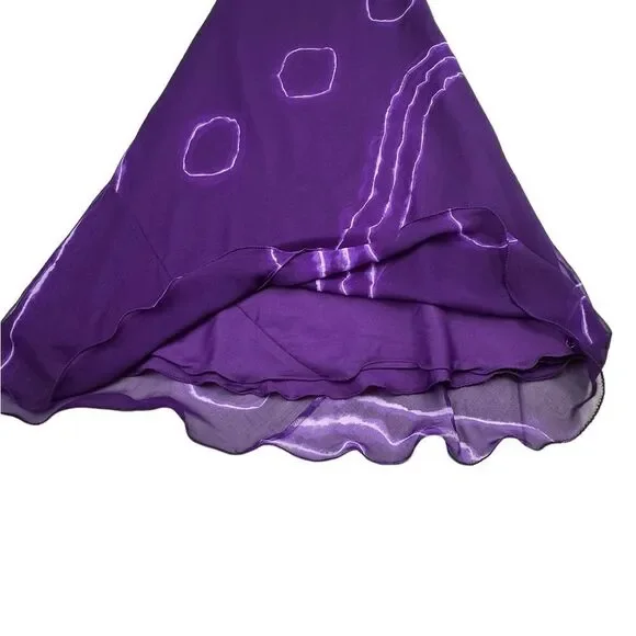 Purple Sleeveless Maxi Lined Dress Scalloped Hem Women’s Size Small/ Medium - Picture 8 of 8